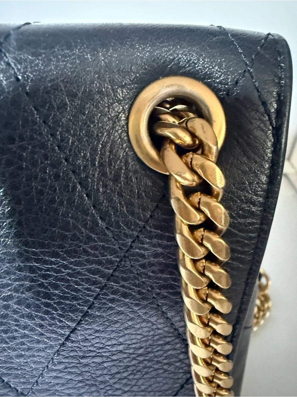 Tory Burch Black Quilted Leather Charlie Medium Shoulder Bag with Gold Hardware